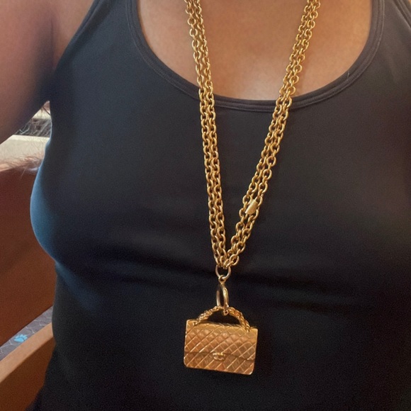 Vintage Chanel Double Strand Purse Necklace - Picture 4 of 8